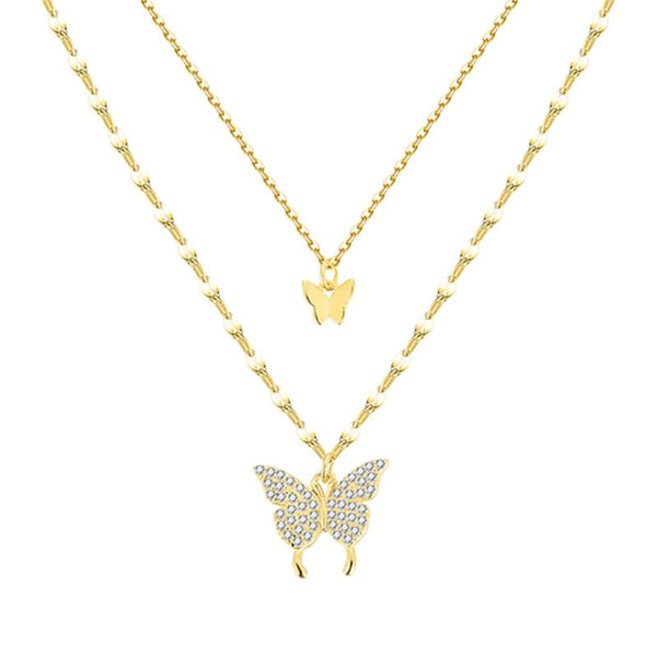 Butterfly Double Layer Necklace