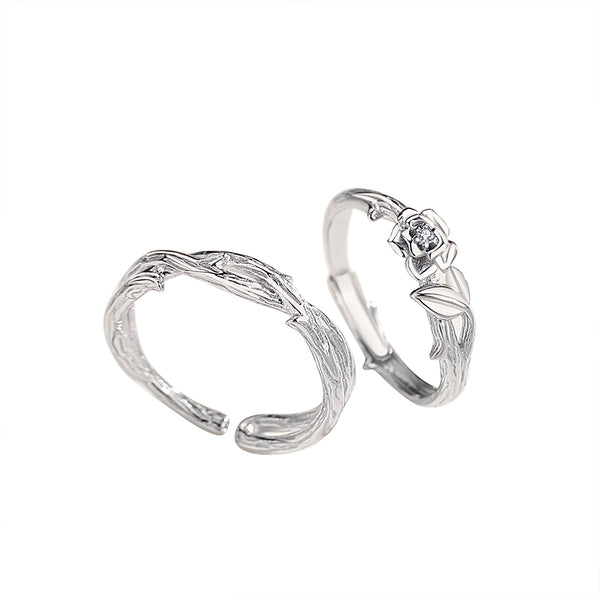 Thorn Rose Open Ended Couple Rings