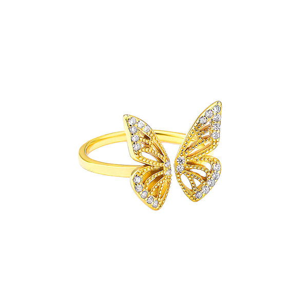 Hollow Butterfly Open Ended Ring