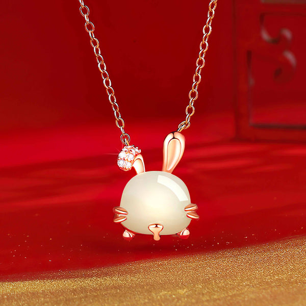 Wishful Jade Rabbit Necklace