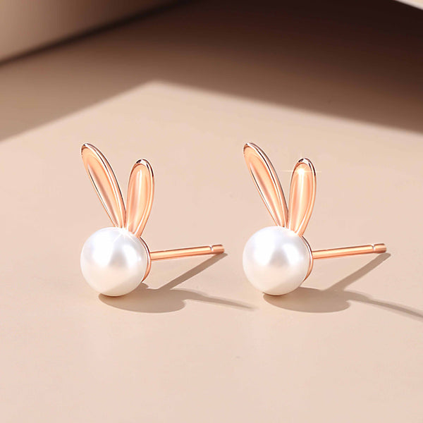 White Rabbit Pearl Earrings